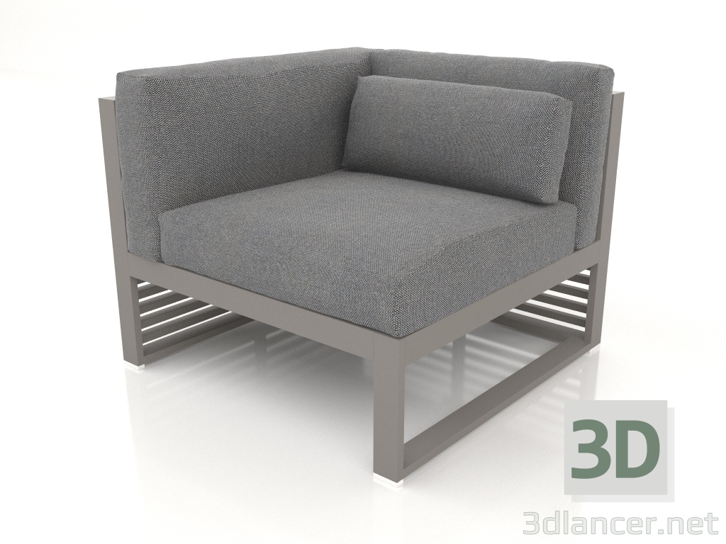 Modelo 3d Sofá modular, seção 6 esquerda (cinza quartzo) - preview