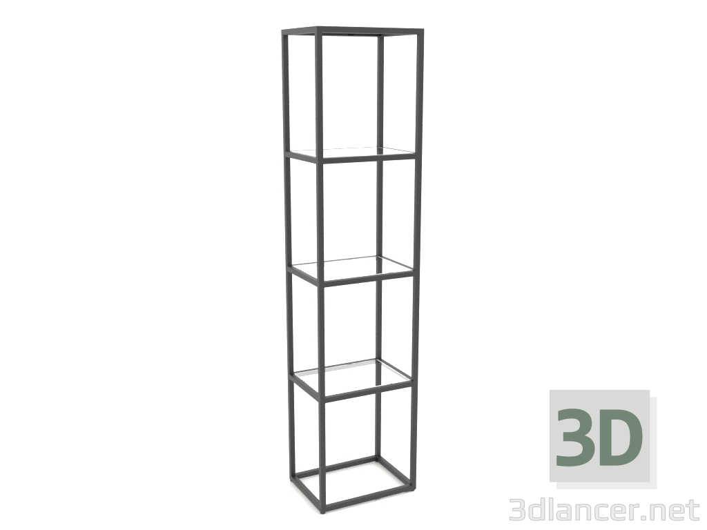 3D Modell Großes rechteckiges Regal (GLAS, 40x30x170) - Vorschau