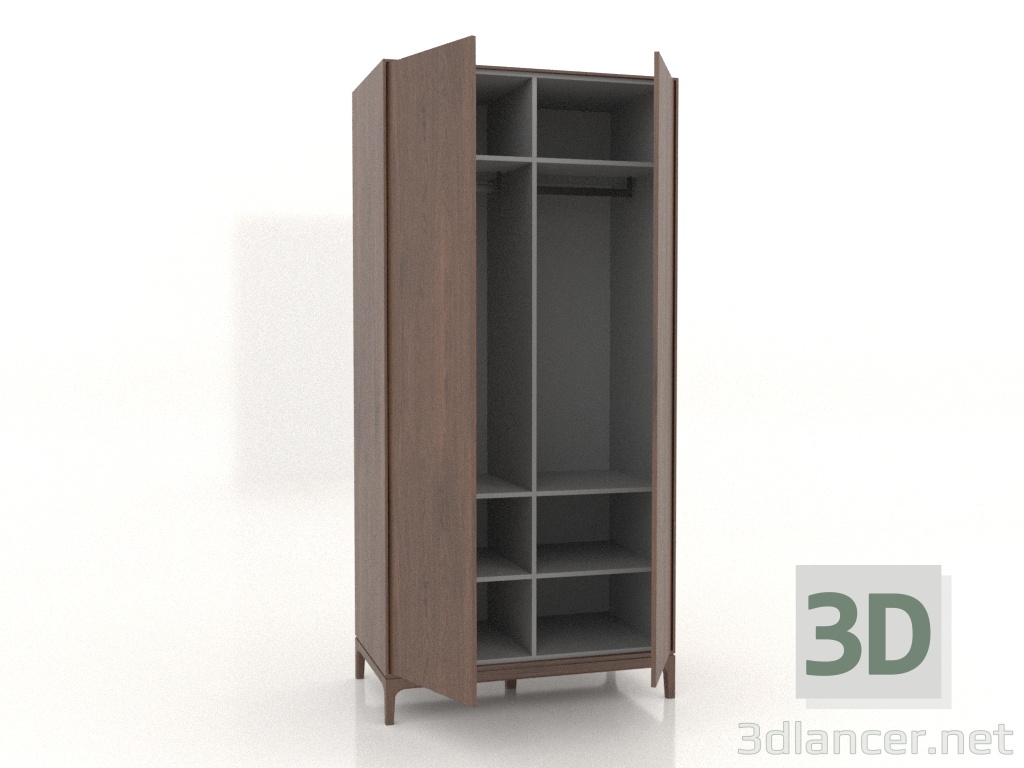 3D modeli Gardırop FARGO 1050x600x2200 mm (tütün meşesi, açık) - önizleme