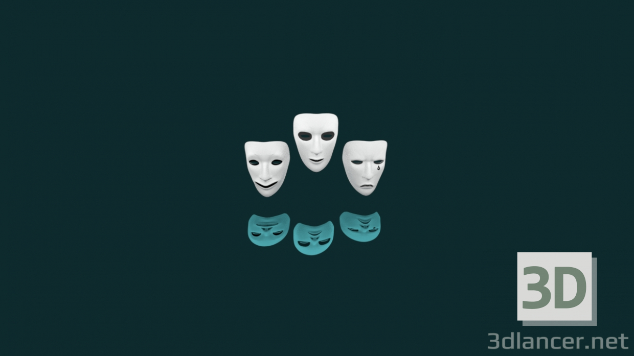 3d Theatrical masks model buy - render