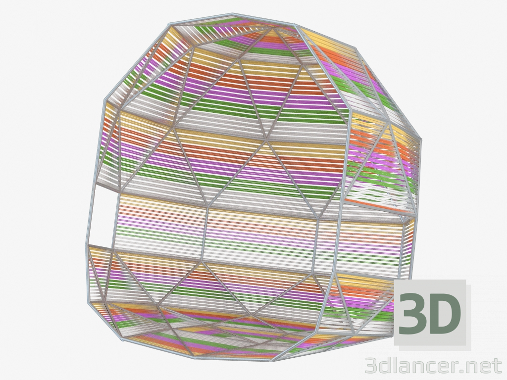 3D Modell Schaukelstuhl aufgehängt - Vorschau