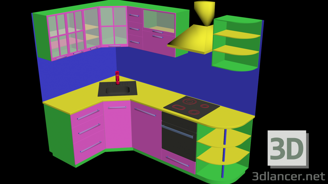 3d model Cocina pequeña - vista previa