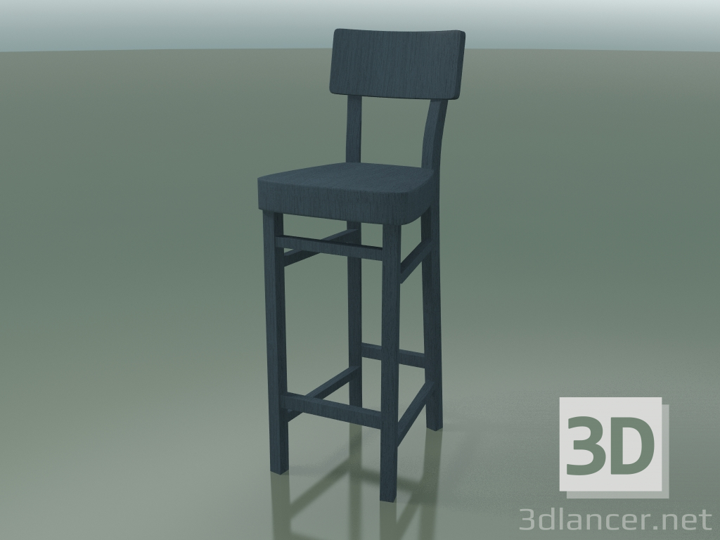 modello 3D Sgabello da bar (128, blu) - anteprima