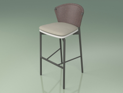 Tabouret de bar 050 (Marron, Métal Fumé, Résine Polyuréthane Gris)