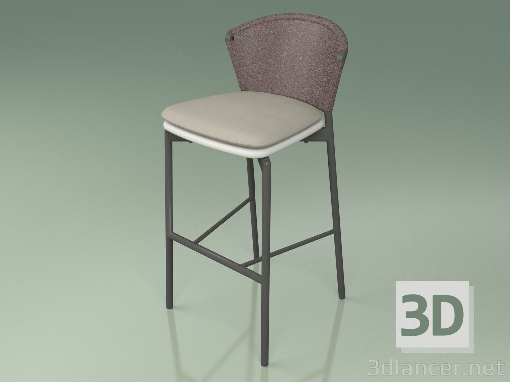 3d model Taburete de bar 050 (marrón, metal ahumado, resina de poliuretano gris) - vista previa