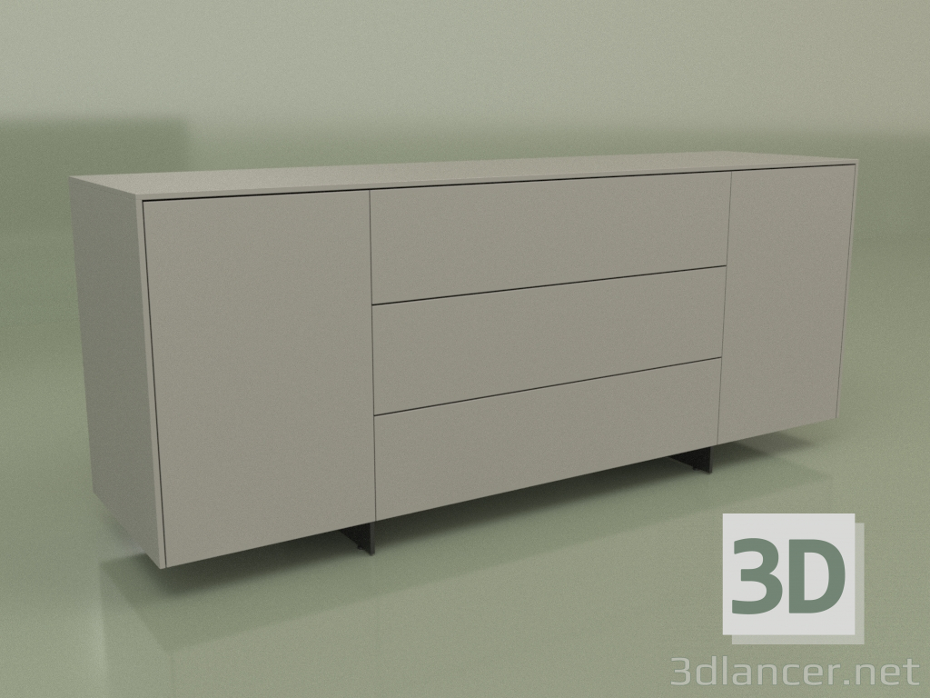 3d model Chest of drawers CN 230 (gray) - preview