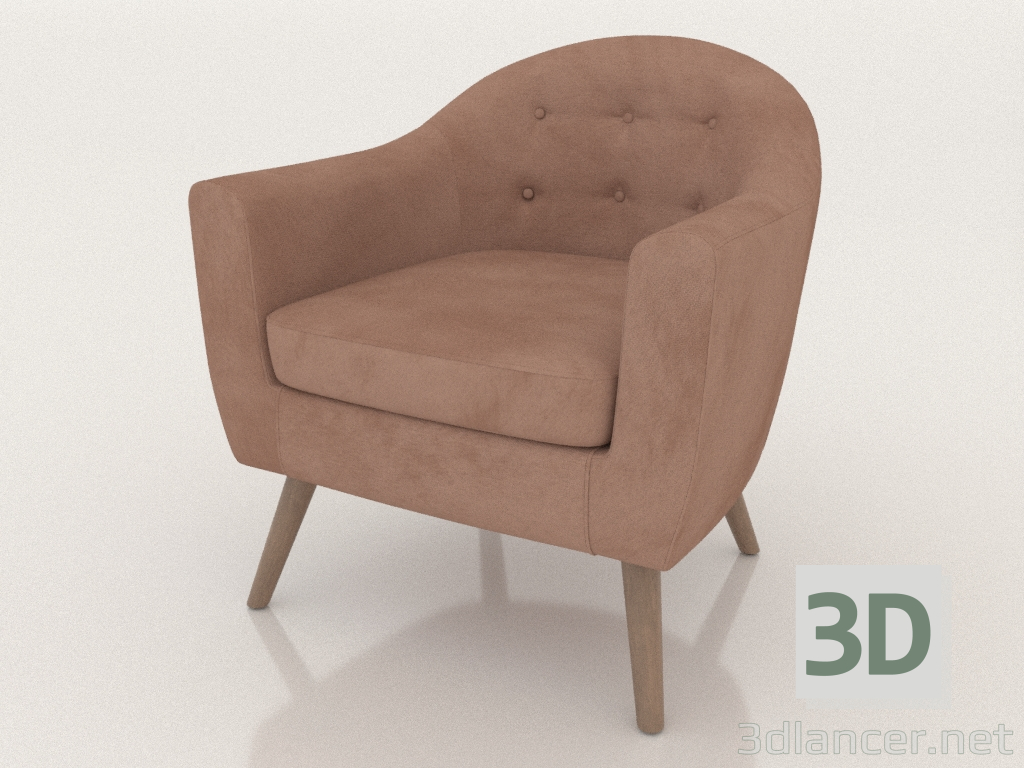 modèle 3D Fauteuil Florence (corail) - preview