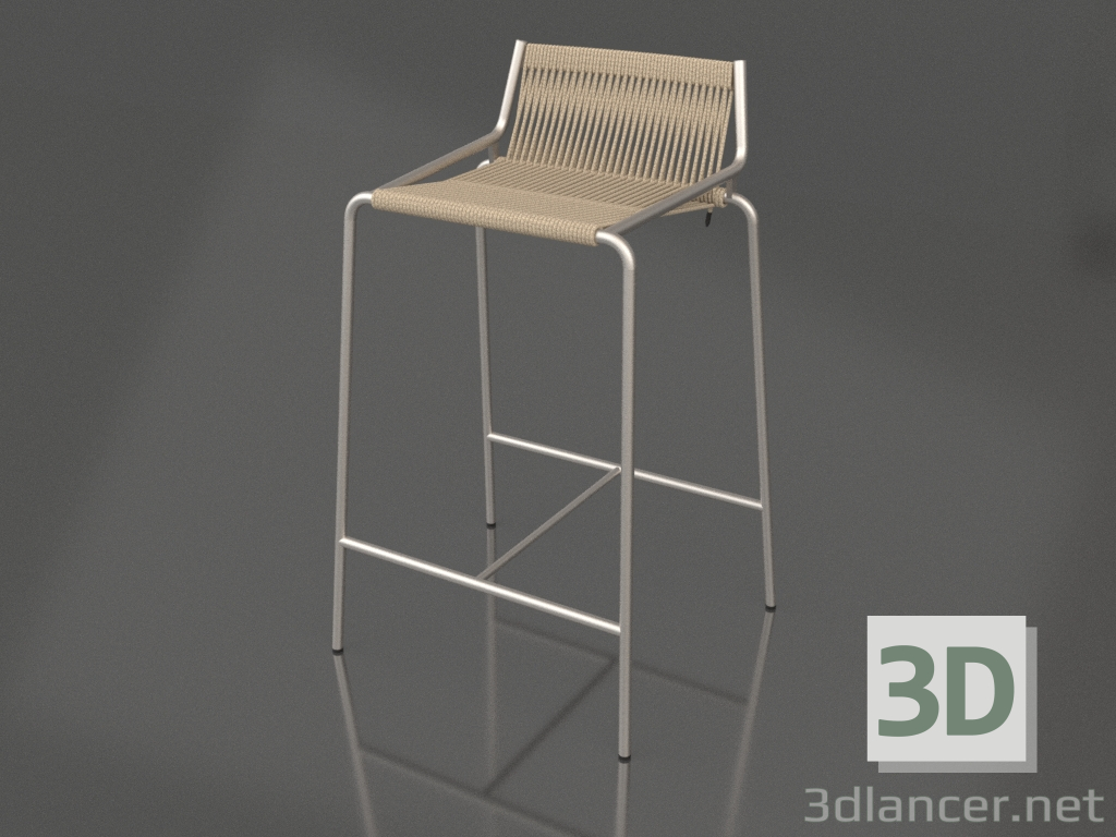 3d model Semi-bar chair Noel H67 (Steel Base, Nature Flag Halyard) - preview