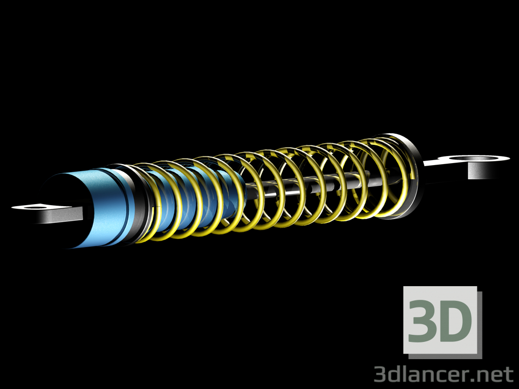 3d Амортизатор модель купить - ракурс