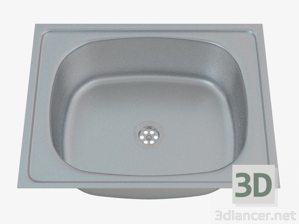 3d model Fregadero, 1 recipiente sin ala para secar - Satin Techno (ZEU 010A) - vista previa