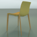 3d model Chair 2086 (4 wooden legs, polypropylene PO00415, with leather front trim, natural oak) - preview