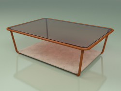 Table basse 002 (Verre Bronzé, Rouille Métallique, Pierre Farsena)