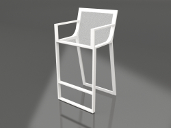 Tabouret haut avec dossier haut et accoudoirs (Blanc)