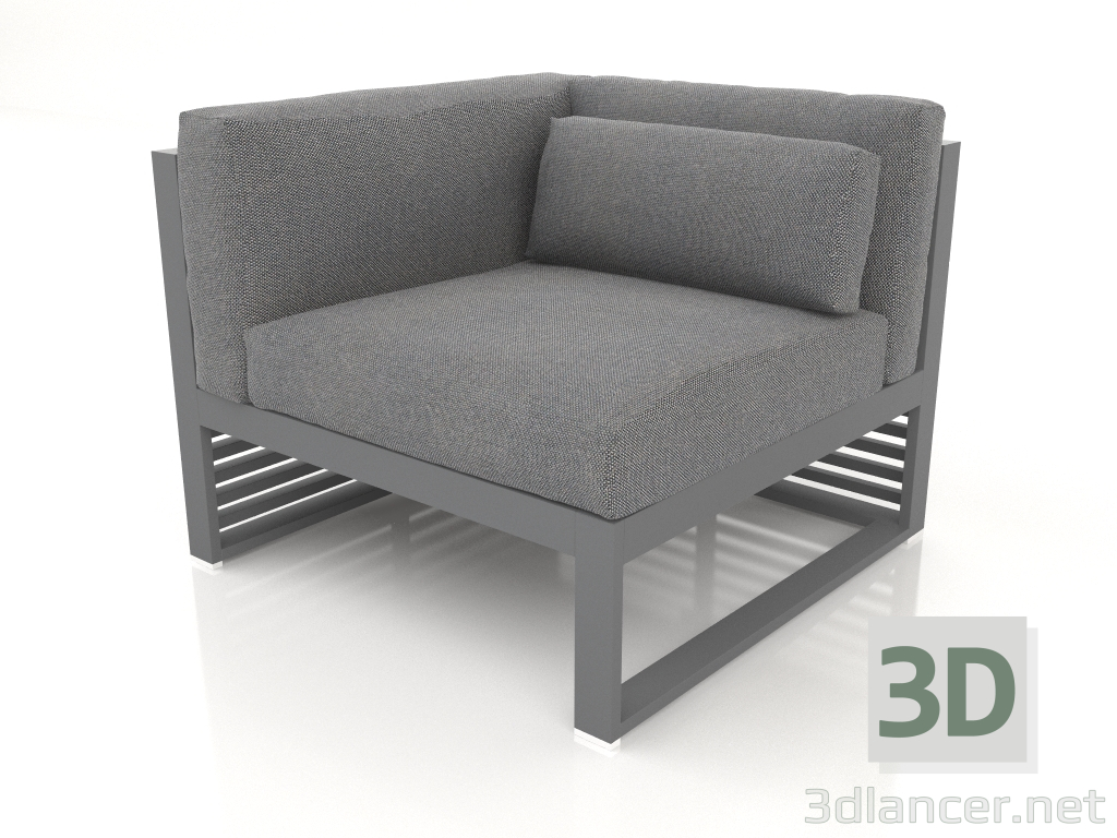 3D Modell Modulares Sofa, Abschnitt 6 links (Anthrazit) - Vorschau