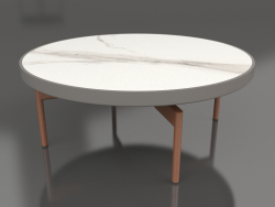 Table basse ronde Ø90x36 (Gris quartz, DEKTON Aura)