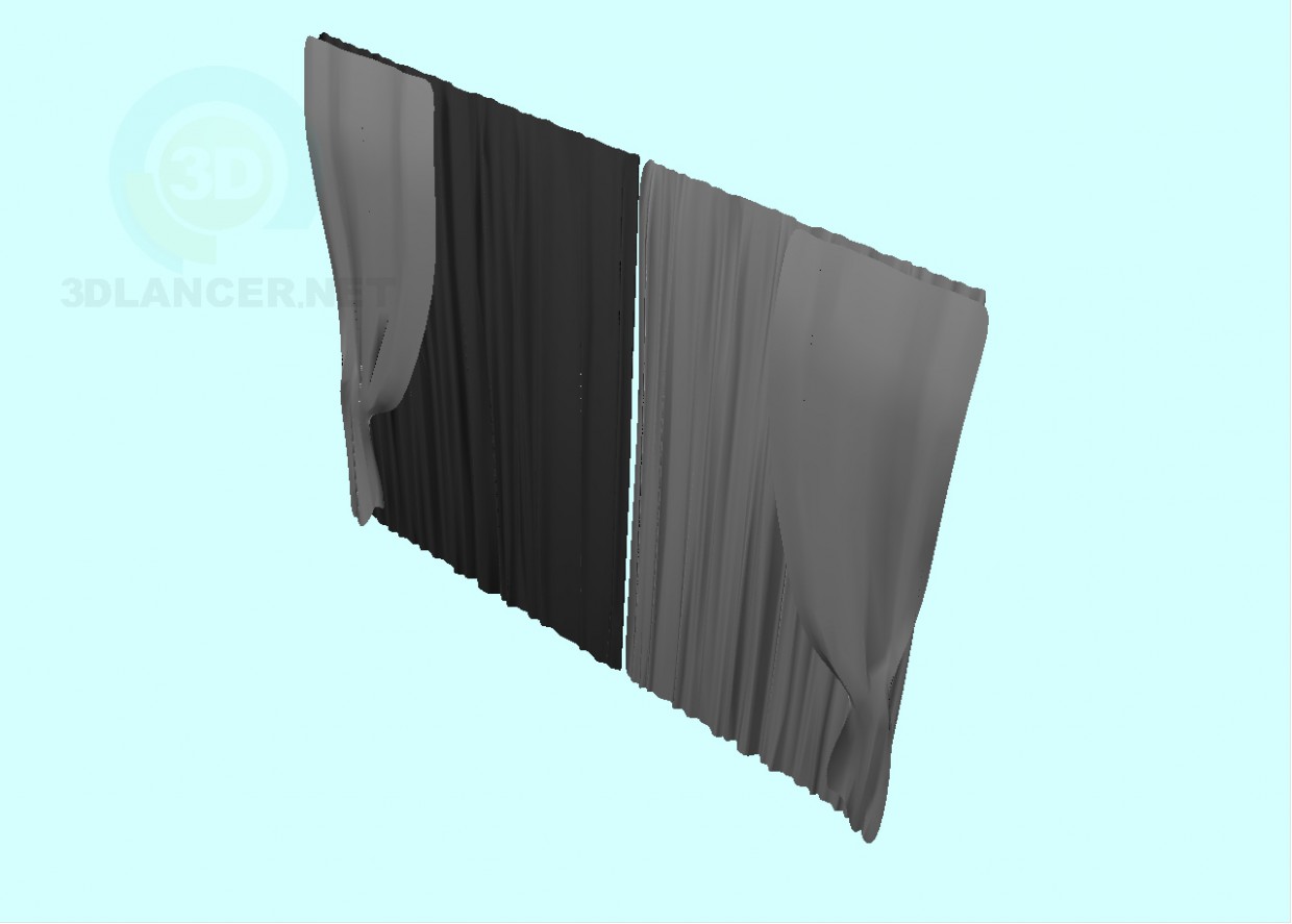 3d model curtains - preview