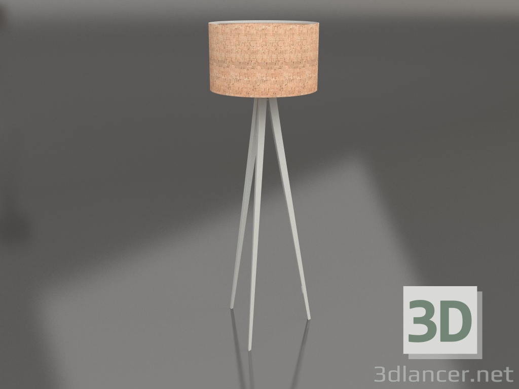 3D Modell Stehleuchte Tripod (Kork-Weiß) - Vorschau