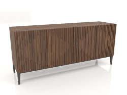 Aparador, chapa de nogal acabado F, lacado mate gris oscuro (180x50x80,3 cm)