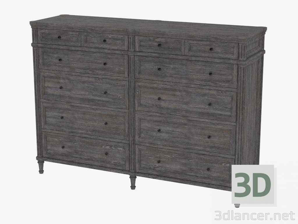 3D Modell Chest zweiteilige ALDEN DOUBLE Dresser (8850.1127) - Vorschau