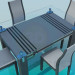 3d model Table with glass top and chairs - preview