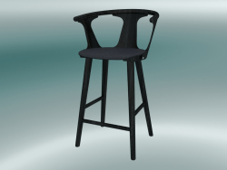 Silla de bar In Between (SK8, H 92cm, 58x54cm, Roble lacado negro, Fiord 191)