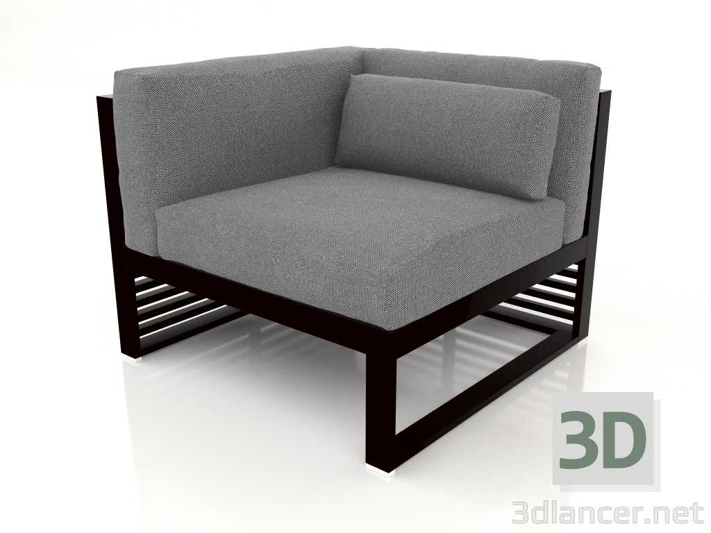 modèle 3D Canapé modulable, section 6 gauche (Noir) - preview