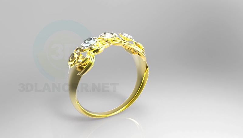 3d model Ring with stones - preview