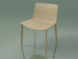 Silla 2087 (4 patas de madera, sin tapizado, roble blanqueado)