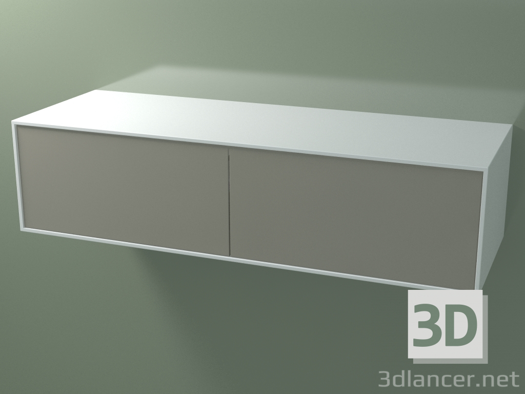 3d model Double box (8AUFВB02, Glacier White C01, HPL P04, L 144, P 50, H 36 cm) - preview