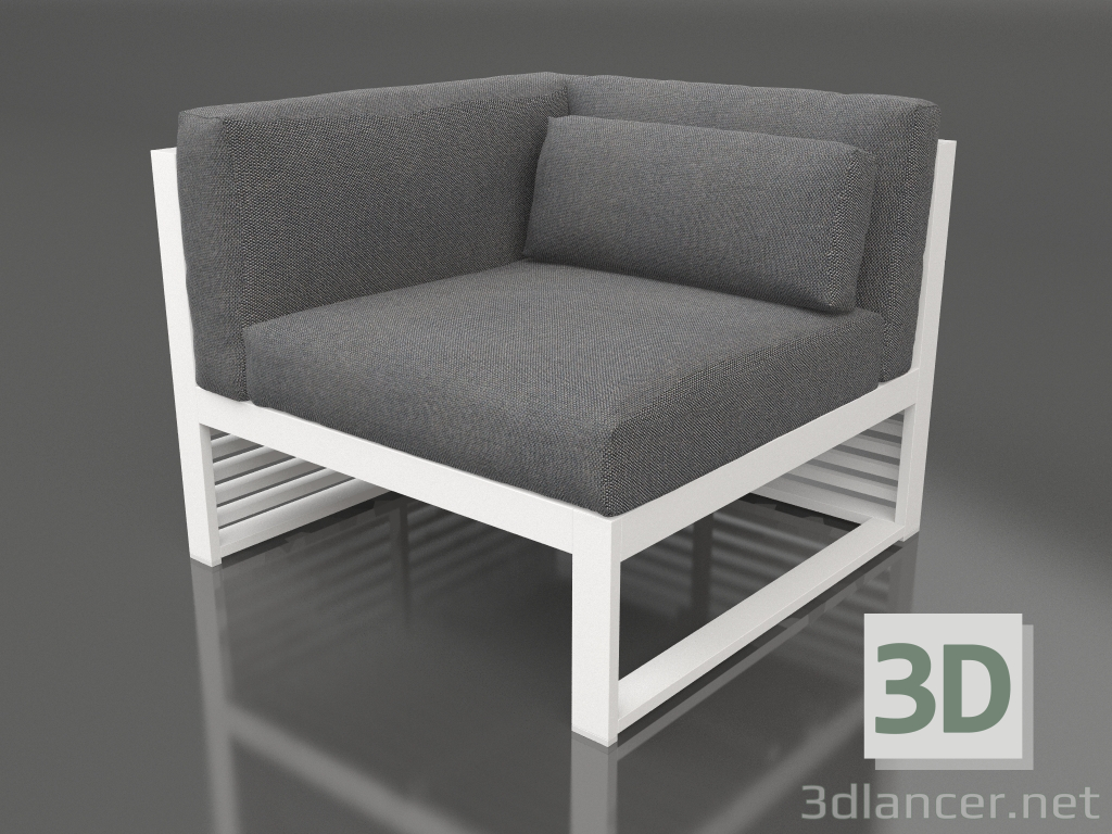 3d model Sofá modular sección 6 izquierda (Blanco) - vista previa