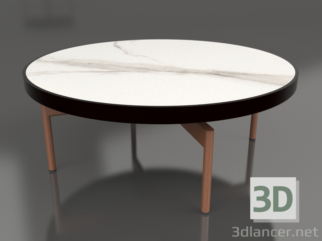 3d model Mesa de centro redonda Ø90x36 (Negro, DEKTON Aura) - vista previa