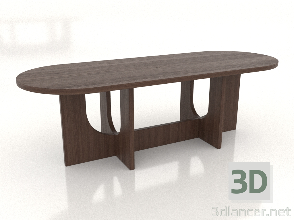 3d модель Стіл обідній OVAL LARGE 2400х900 мм (темний горіх) – превью