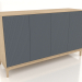 modèle 3D Meuble TV FARGO avec façades fraisées 1600x500x950 mm (ardoise, chêne éclairci, option 1) - preview