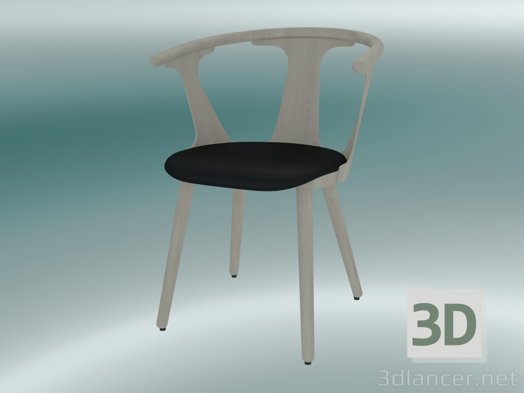 modèle 3D Chair In Between (SK2, H 77cm, 58x54cm, chêne blanc huilé, Cuir - Soie noire) - preview