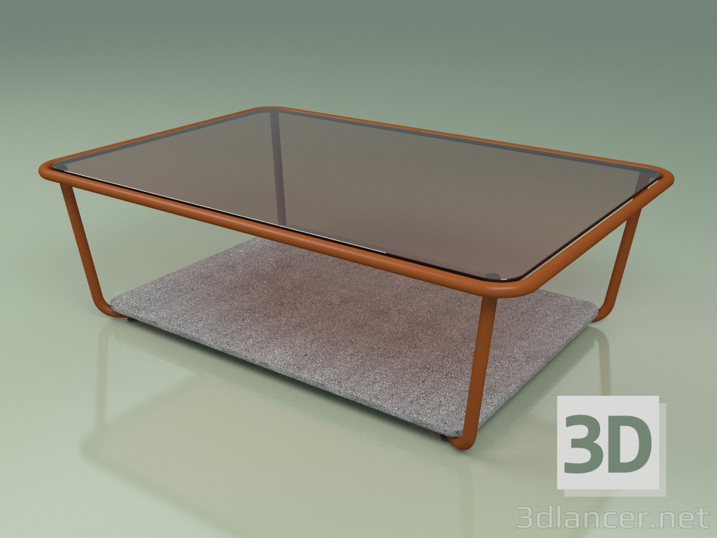 3d model Mesa de centro 002 (vidrio bronceado, óxido de metal, piedra luna) - vista previa