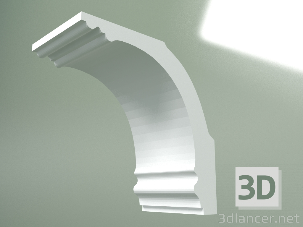 Modelo 3d Cornija de gesso (plinto de teto) KT191-1 - preview