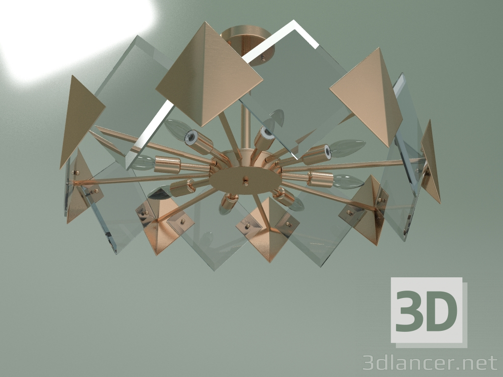 Modelo 3d Candelabro de teto Origami 60121-8 Smart (latão) - preview