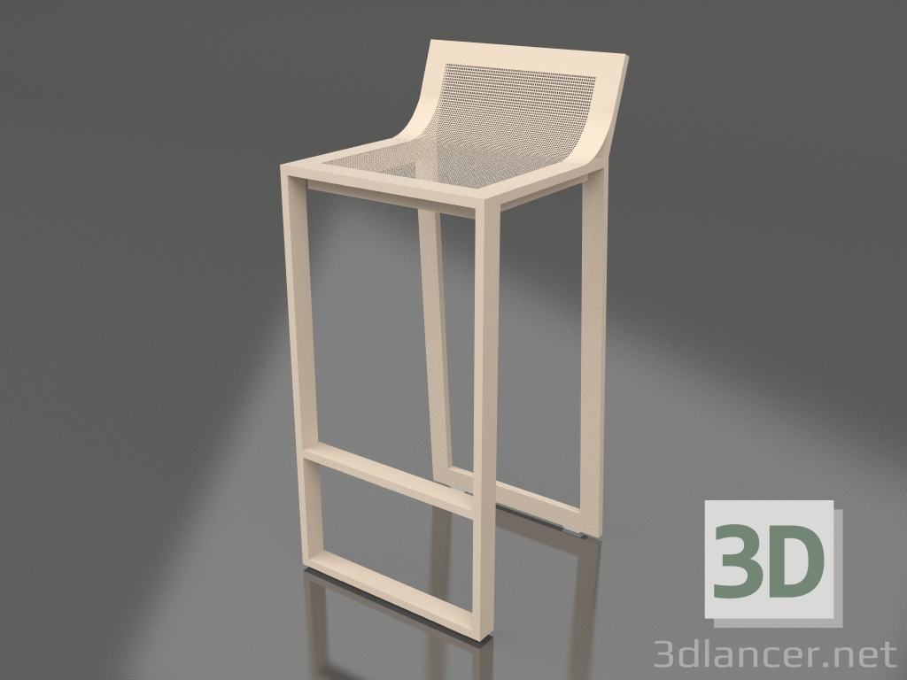 Modelo 3d Banqueta alta com encosto alto (areia) - preview