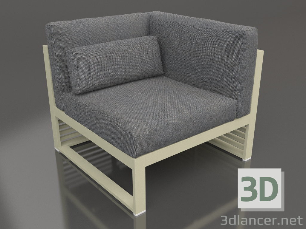 3D Modell Modulares Sofa, Abschnitt 6 rechts, hohe Rückenlehne (Gold) - Vorschau