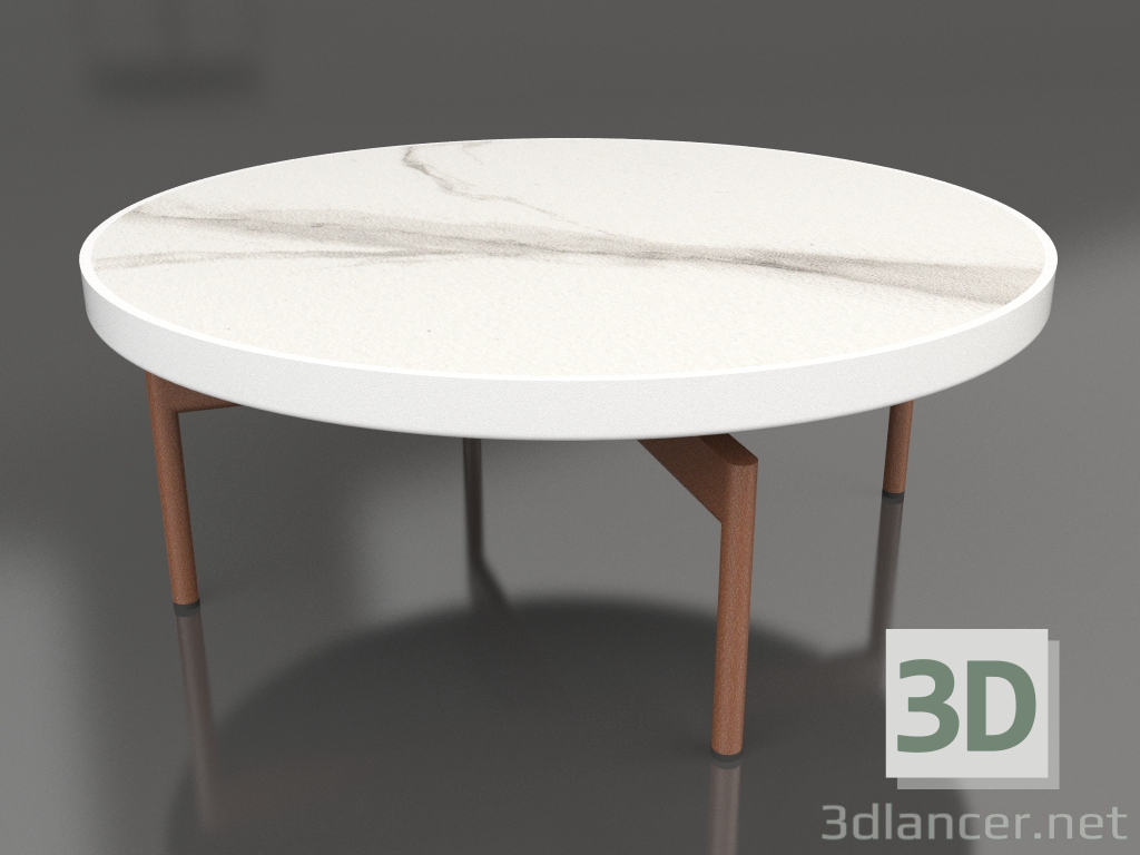 3d модель Стіл журнальний круглий Ø90x36 (White, DEKTON Aura) – превью