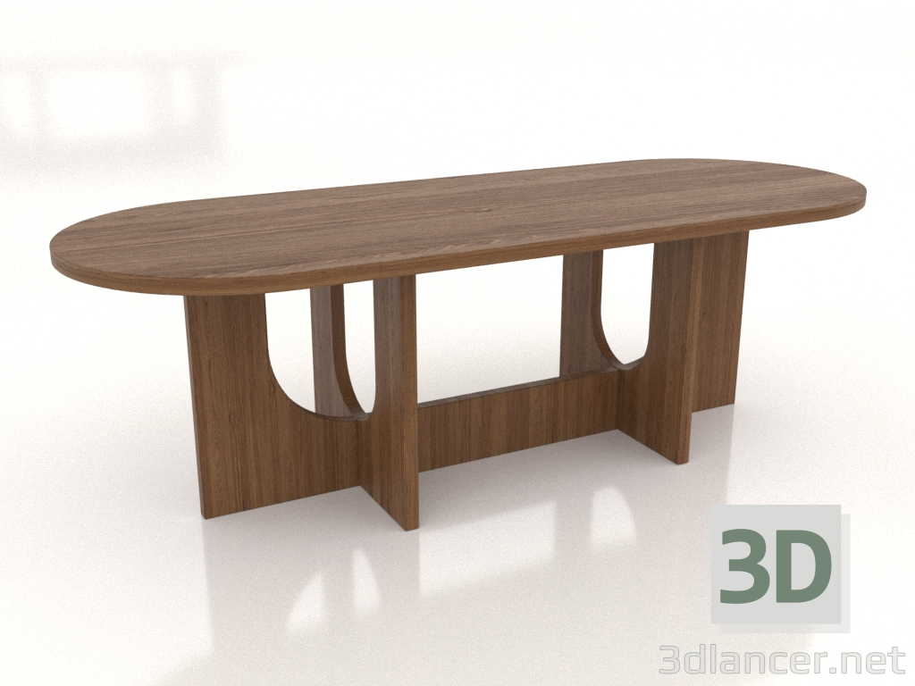 3D modeli Yemek masası OVAL BÜYÜK 2400x900 mm (açık ceviz) - önizleme