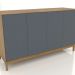 Modelo 3d Móvel de TV FARGO com fachadas fresadas 1600x500x950 mm (ardósia, carvalho natural, opção 1) - preview