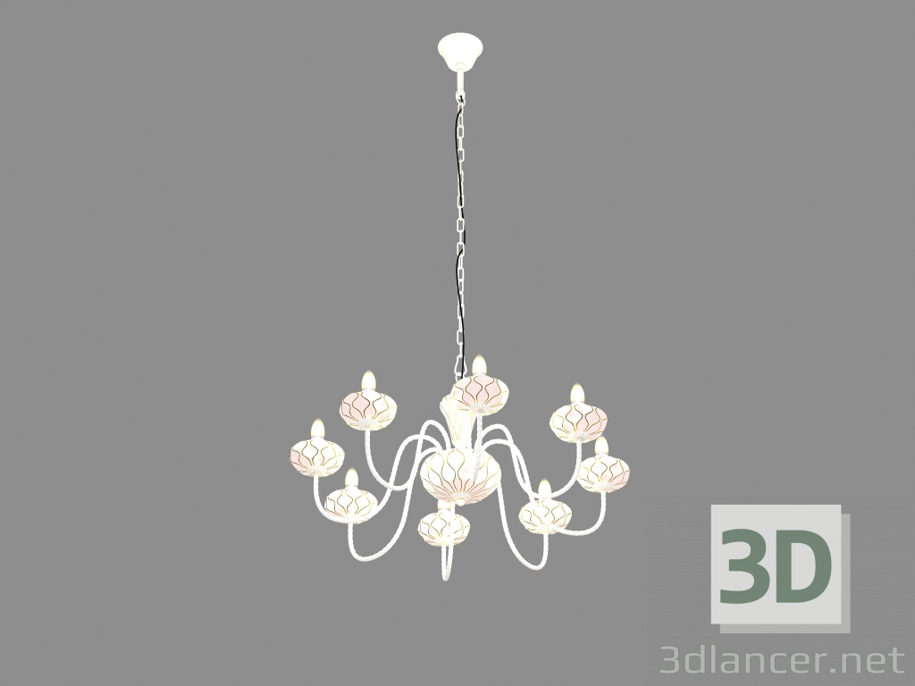 modello 3D Lampadario glaseado (1395-8P) - anteprima