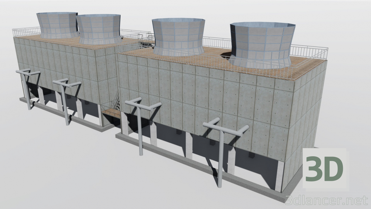 modèle 3D de Tour de refroidissement de ventilateur acheter - rendu