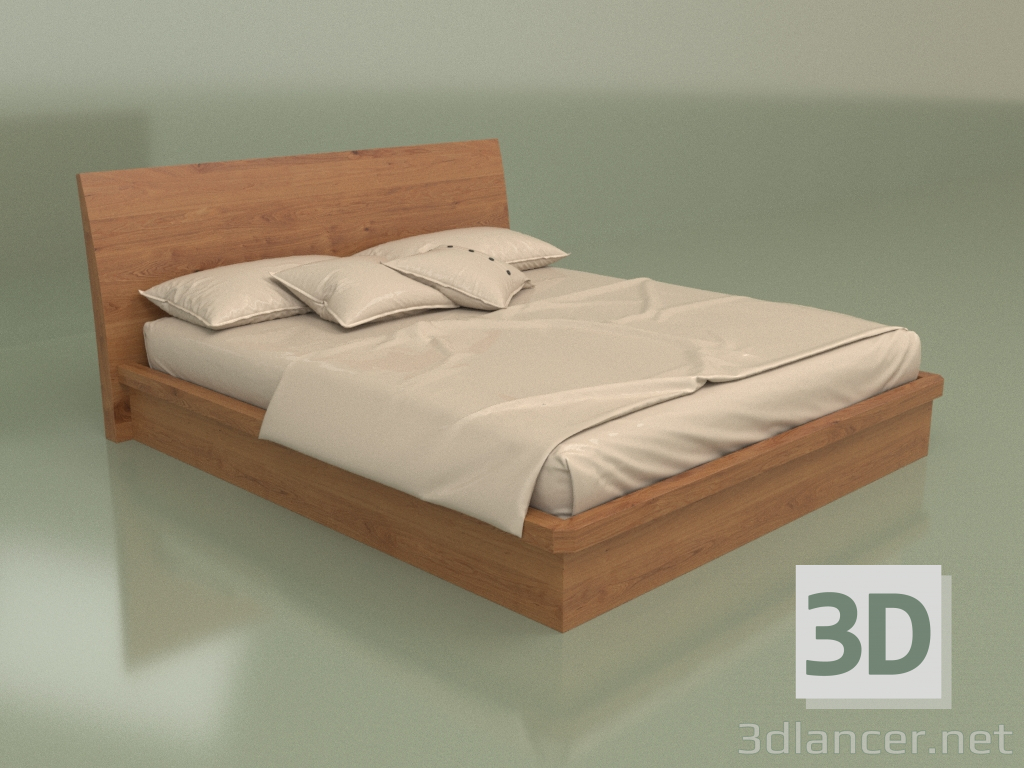 Modelo 3d Cama de casal Mn 2018-1 (Nogueira) - preview