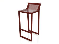 Tabouret haut avec dossier haut (Rouge vin)