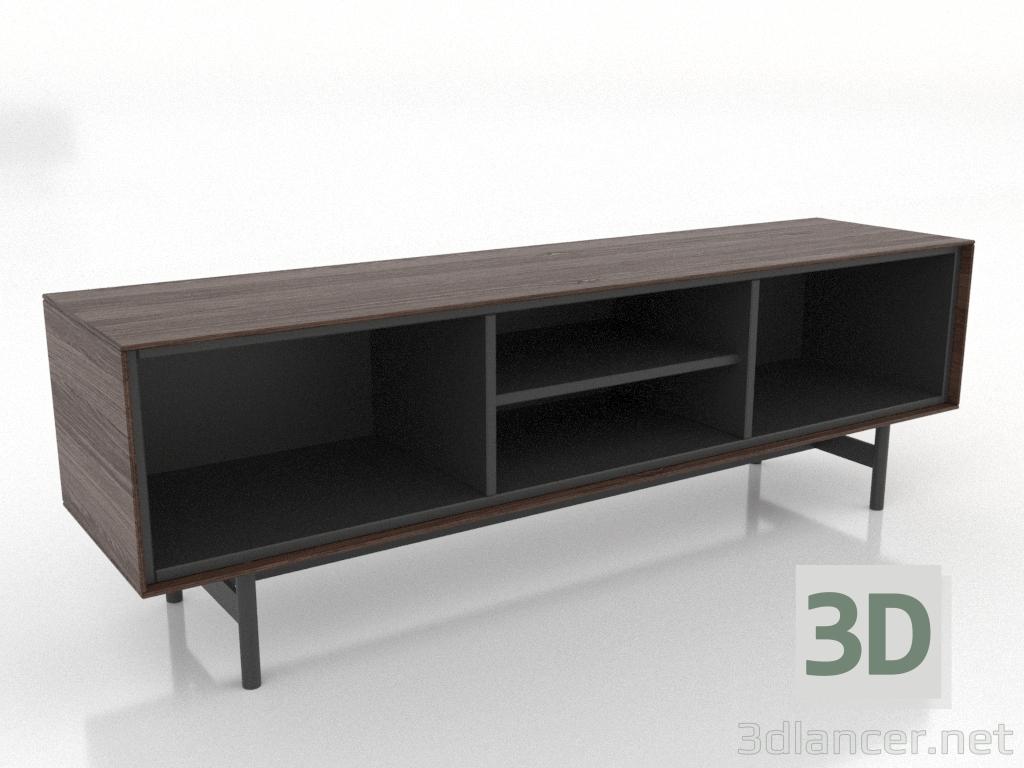 modèle 3D Meuble TV 3 1450 mm (noyer foncé) - preview modèle 3D Meuble TV 3 1450 mm (noyer foncé) - preview