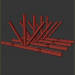 3d Wooden ceiling beams for barn model buy - render