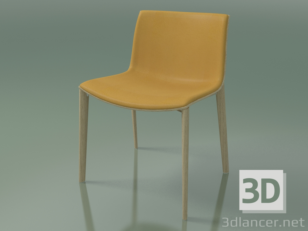 3d model Silla 2088 (4 patas de madera, con tapicería en la parte delantera, roble blanqueado) - vista previa