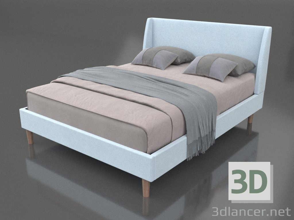 modèle 3D Lit Carrera 160x200 (bleu) - preview